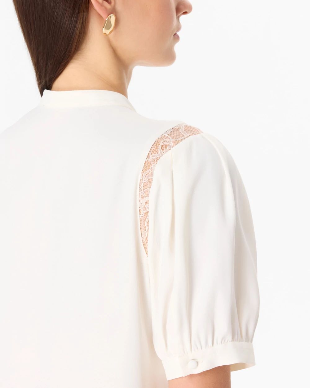 Lace Inset Crepe Blouse click to view larger image.