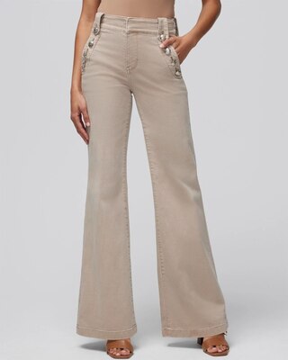 Petite High-Rise Mariner Wide Leg Jeans