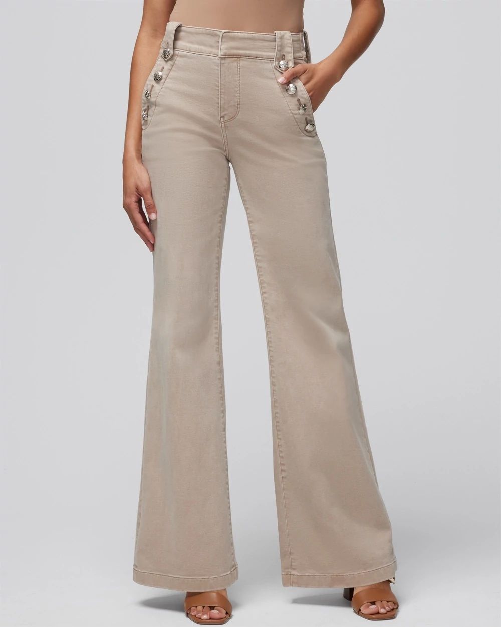 Petite High-Rise Mariner Wide Leg Jeans