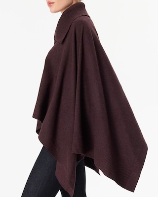 Split Neck Sweater Poncho click to view larger image.