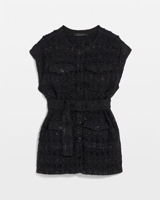 Belted Tweed Sweater Vest click to view larger image.