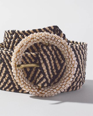 Beaded Denim Belt