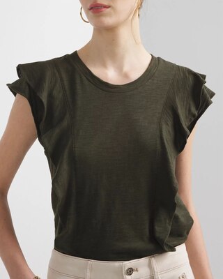 Ruffle Sleeve Tee click to view larger image.