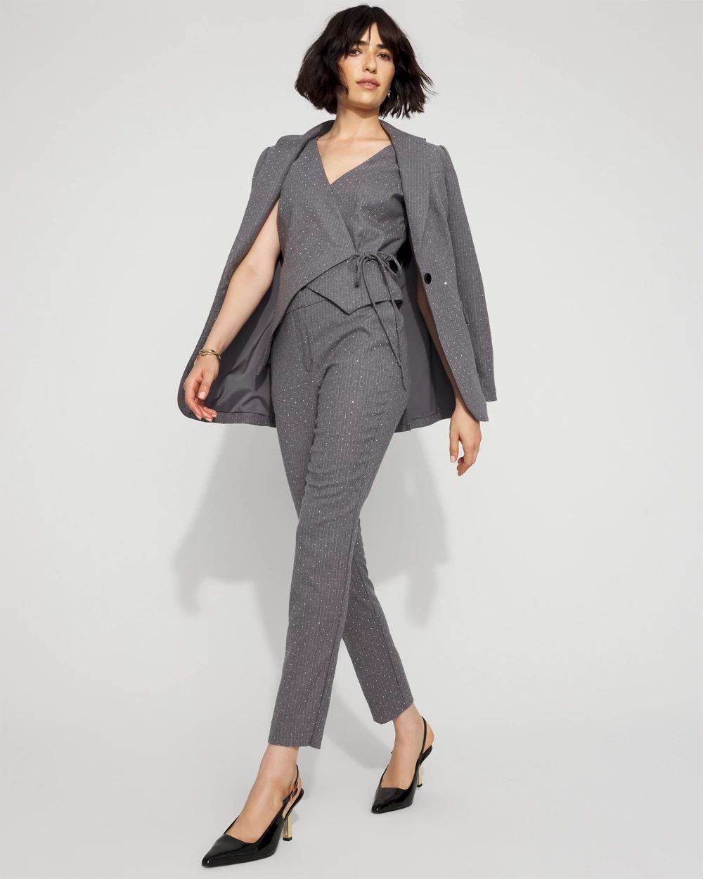Embellished Surplice Tie Vest