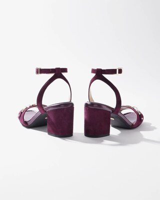 Suede Horsebit Heeled Sandal