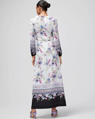 Long-Sleeve Smocked Waist Maxi Dress