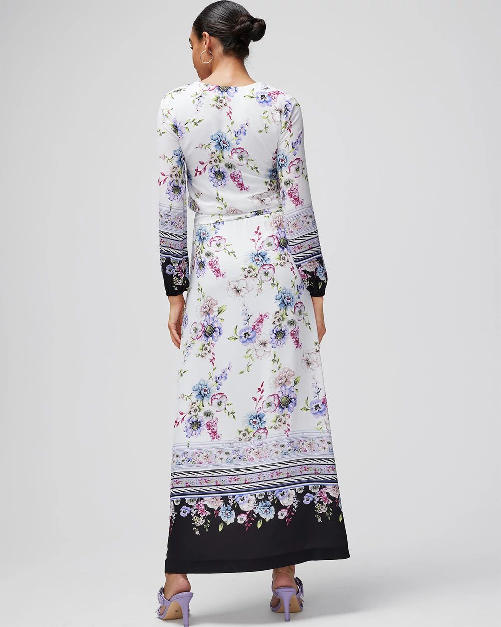Long-Sleeve Smocked Waist Maxi Dress