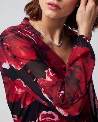 Long Sleeve Button Shoulder Blouse click to view larger image.