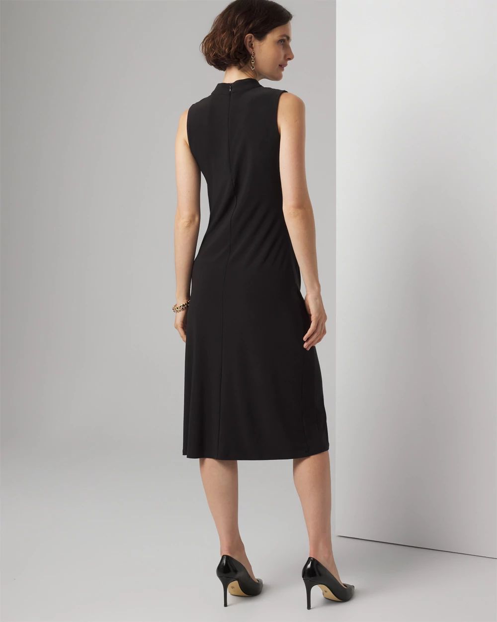 Sleeveless High Neck Midi Dress