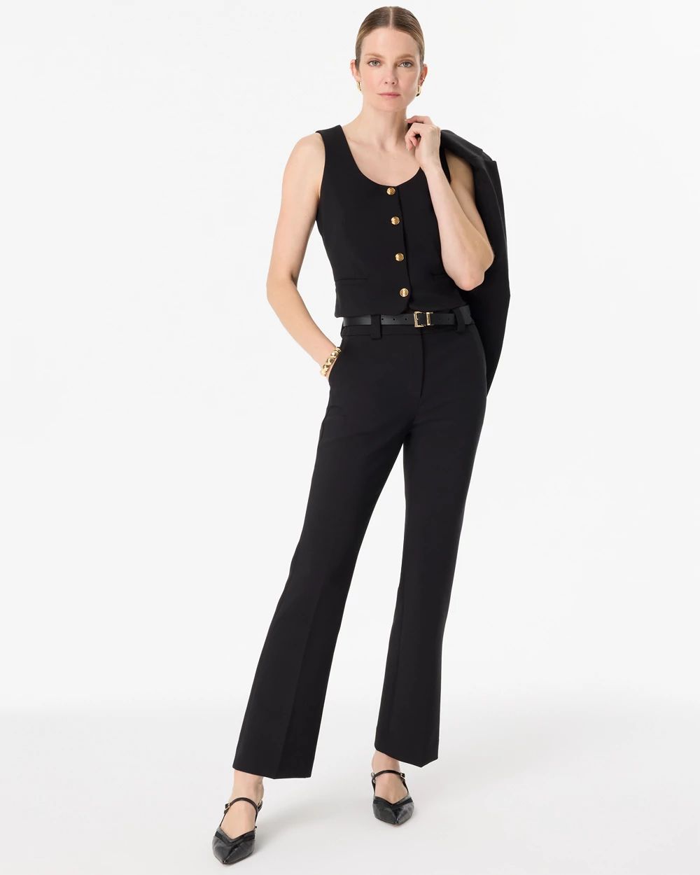 Petite Luxe Stretch Mid-Rise Blake Slim Boot Pant