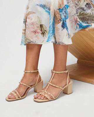 Brooklyn Strappy Studded Mid-Heel Sandal