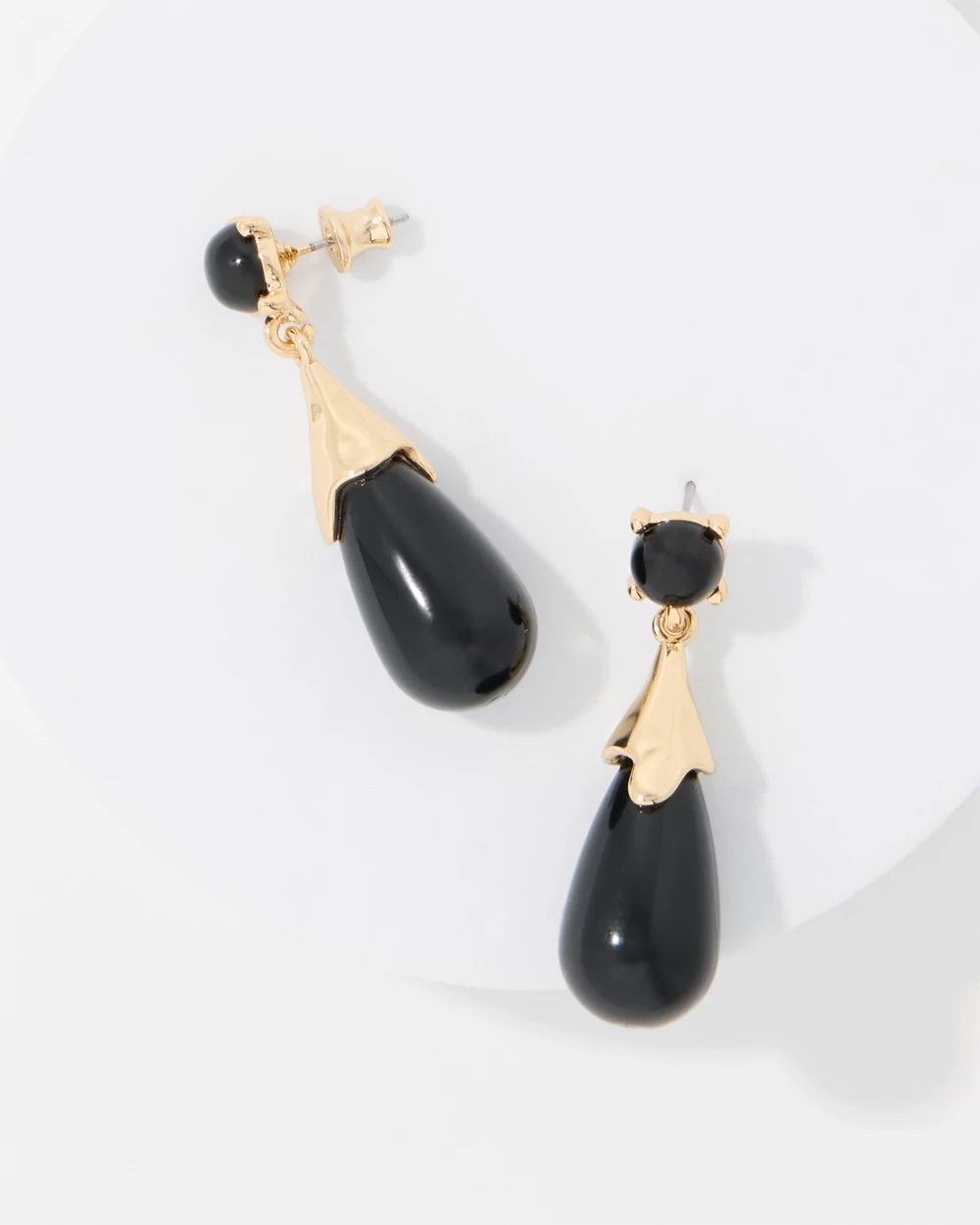 Black Cap Drop Earrings click to view larger image.