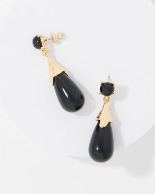 Black Cap Drop Earrings click to view larger image.