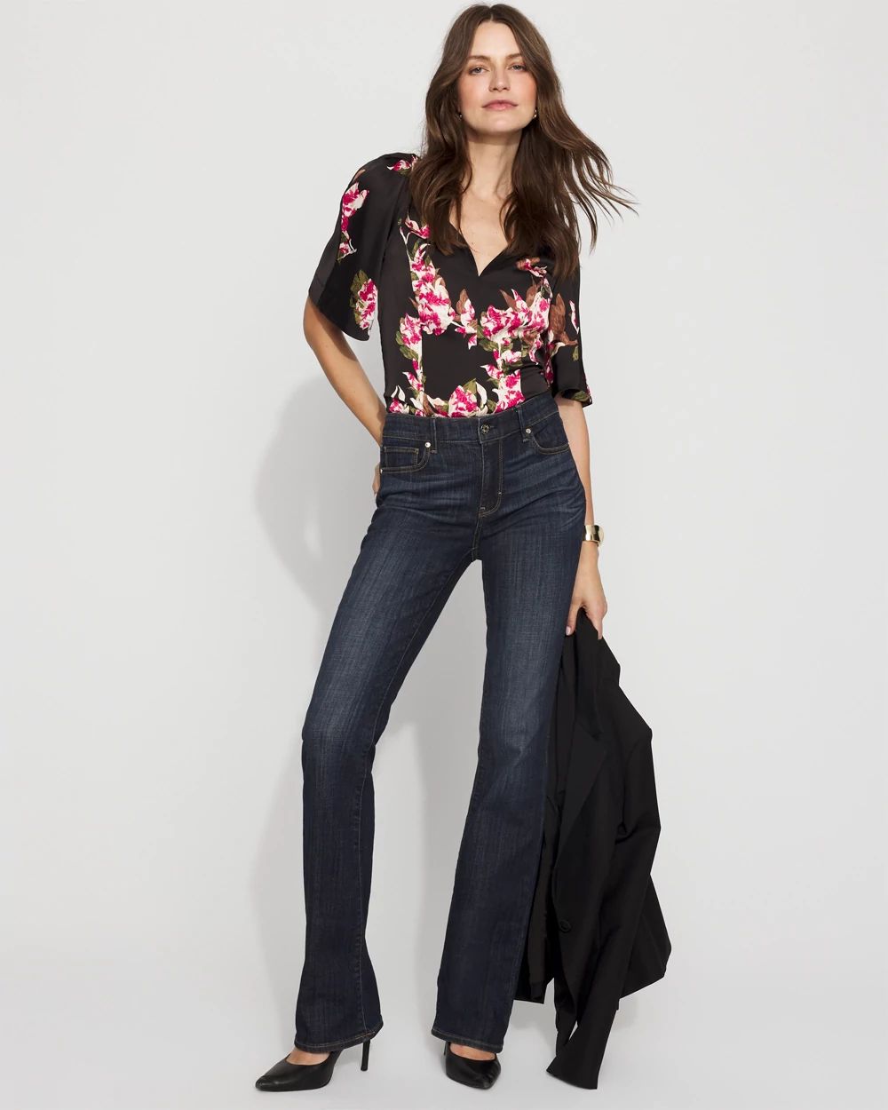 Satin Twist-Shoulder Top click to view larger image.