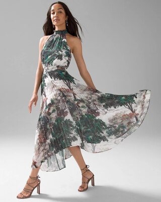Pleated Halter Dress