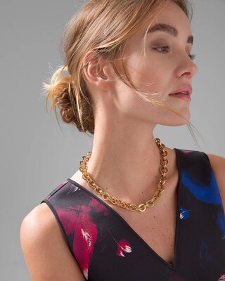 Red Pavé Link Necklace