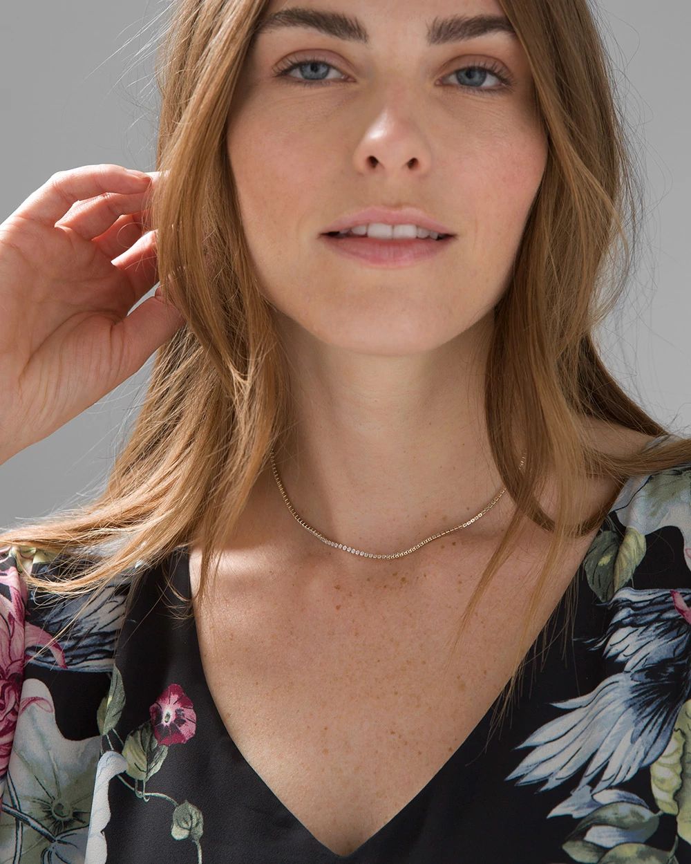 Gold Crystal Tennis Necklace
