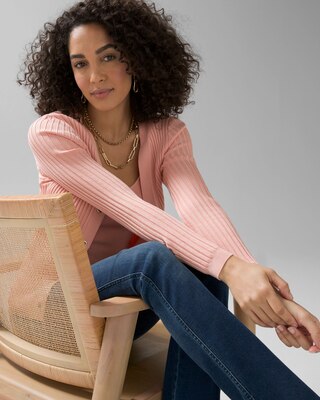 Long-Sleeve Rib Cardigan