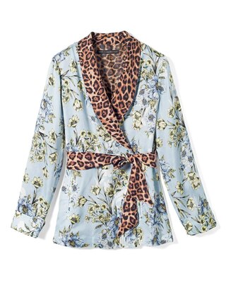 Long Sleeve Shawl Collar Blouse