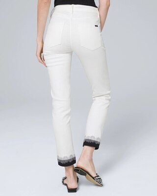 High-Rise Stitch Cuff Slim Crop Jeans