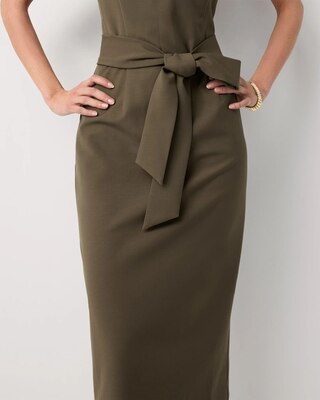 Petite Sleeveless Belted Sheath Dress click to view larger image.