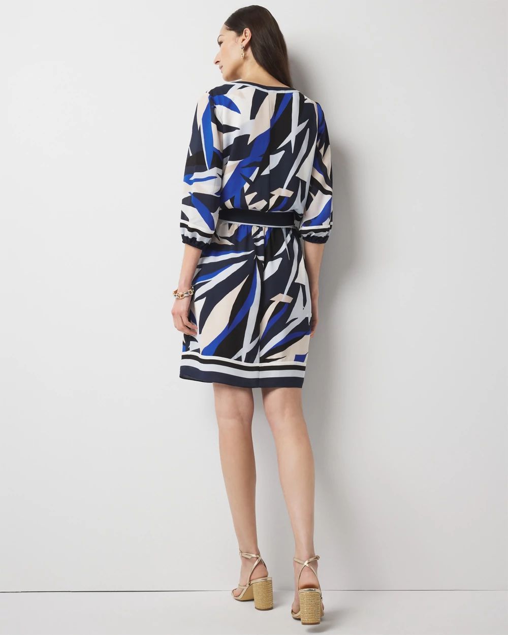 Palm Print Wrap Dress