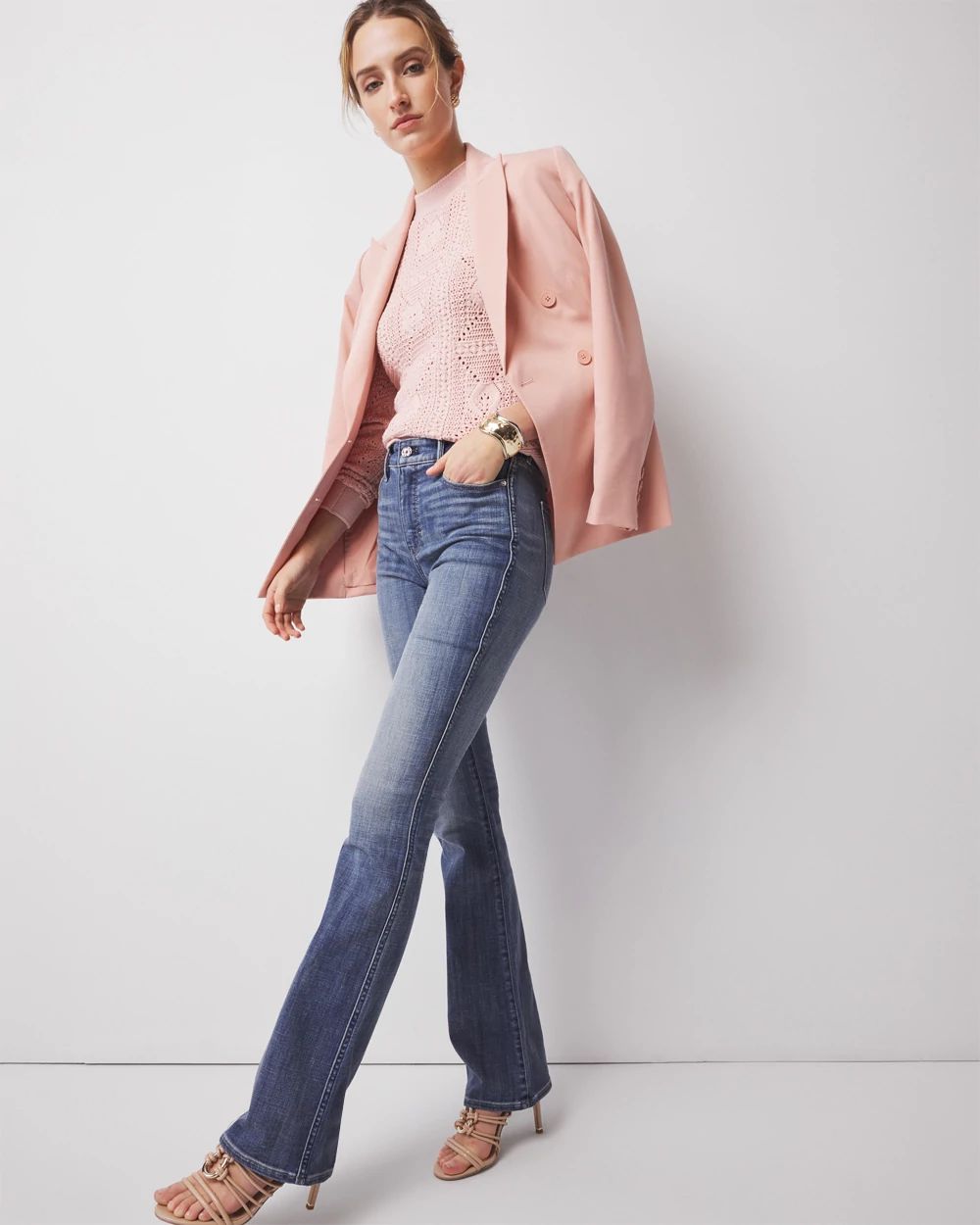 Petite High-Rise Everyday Soft Denim™ Skinny Flare Jeans