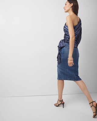 One-Shoulder Satin Blouse click to view larger image.