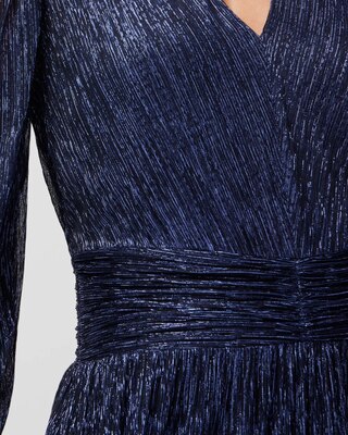 Long Sleeve Metallic Sparkle Mini Dress