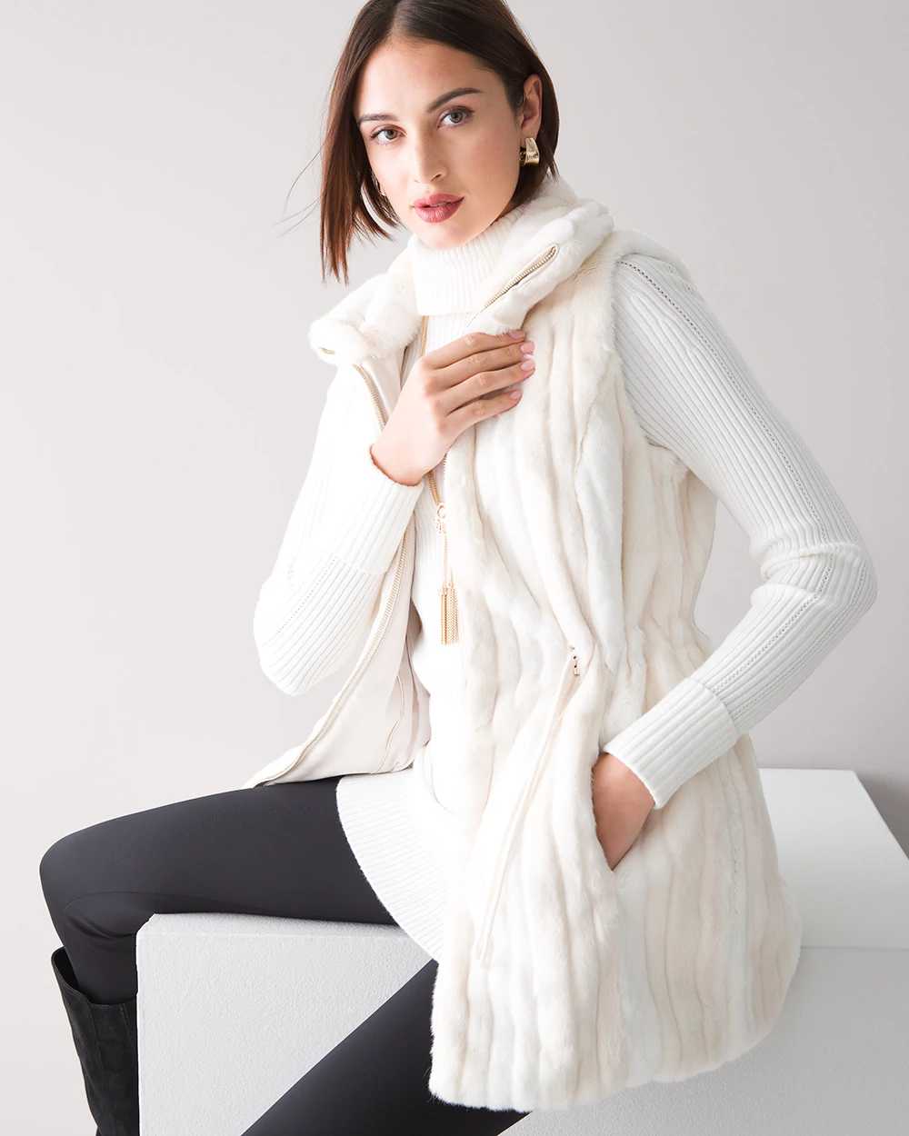 White house black hot sale market faux fur vest