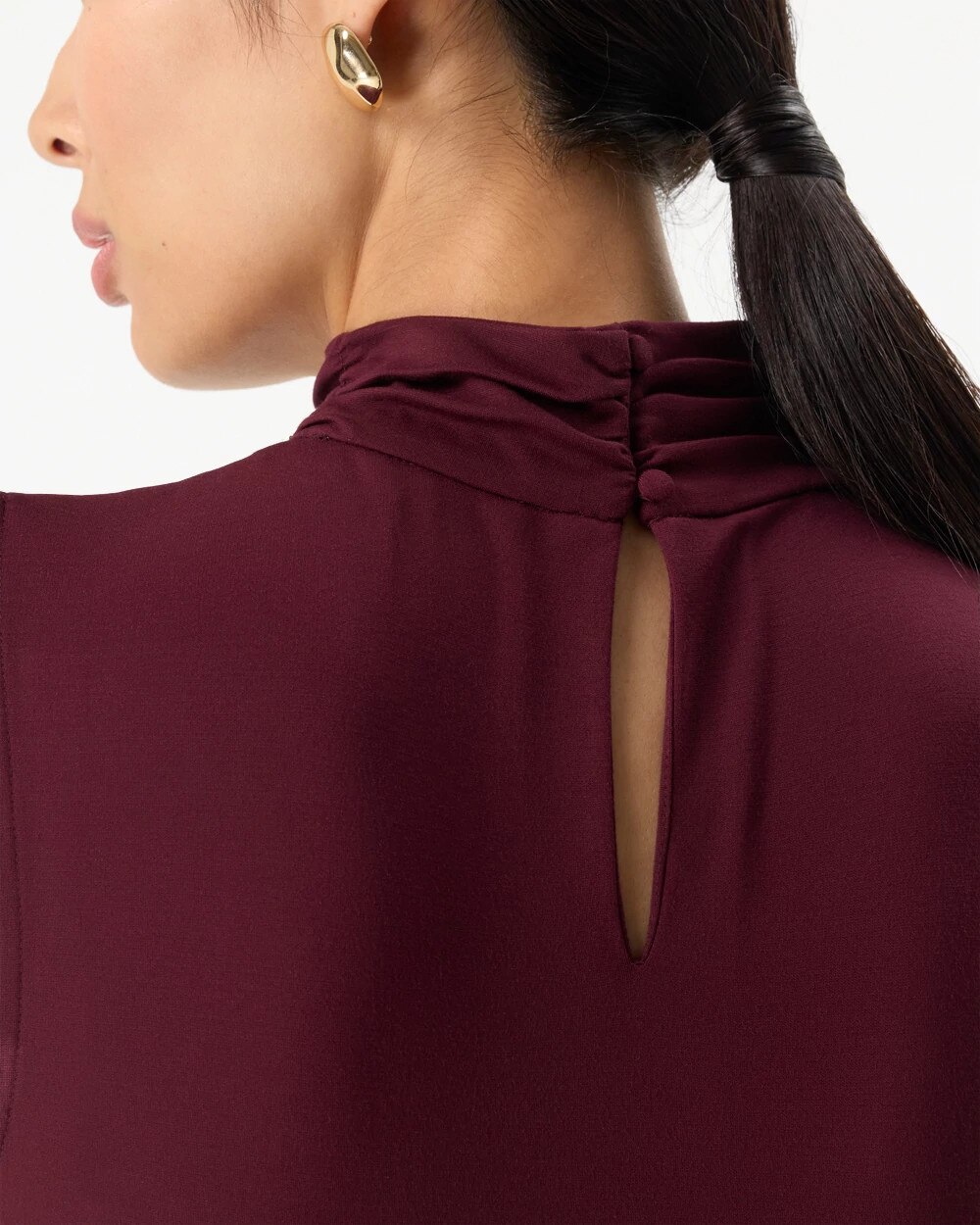 Ponte Mock Neck Sleeveless Top