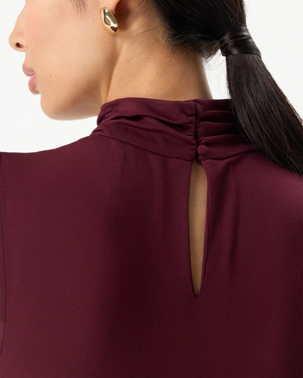 Ponte Mock Neck Sleeveless Top click to view larger image.