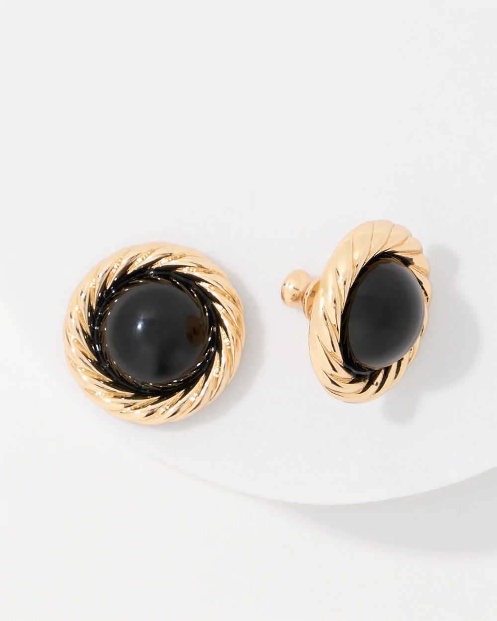 Black Stud Earrings click to view larger image.