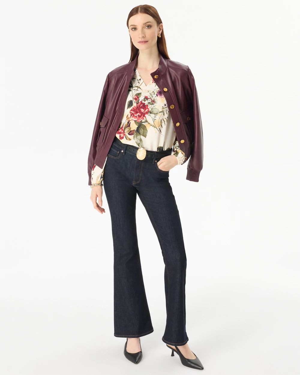Pleated Sleeve Crepe Blouse click to view larger image.