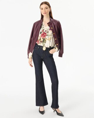 Pleated Sleeve Crepe Blouse click to view larger image.
