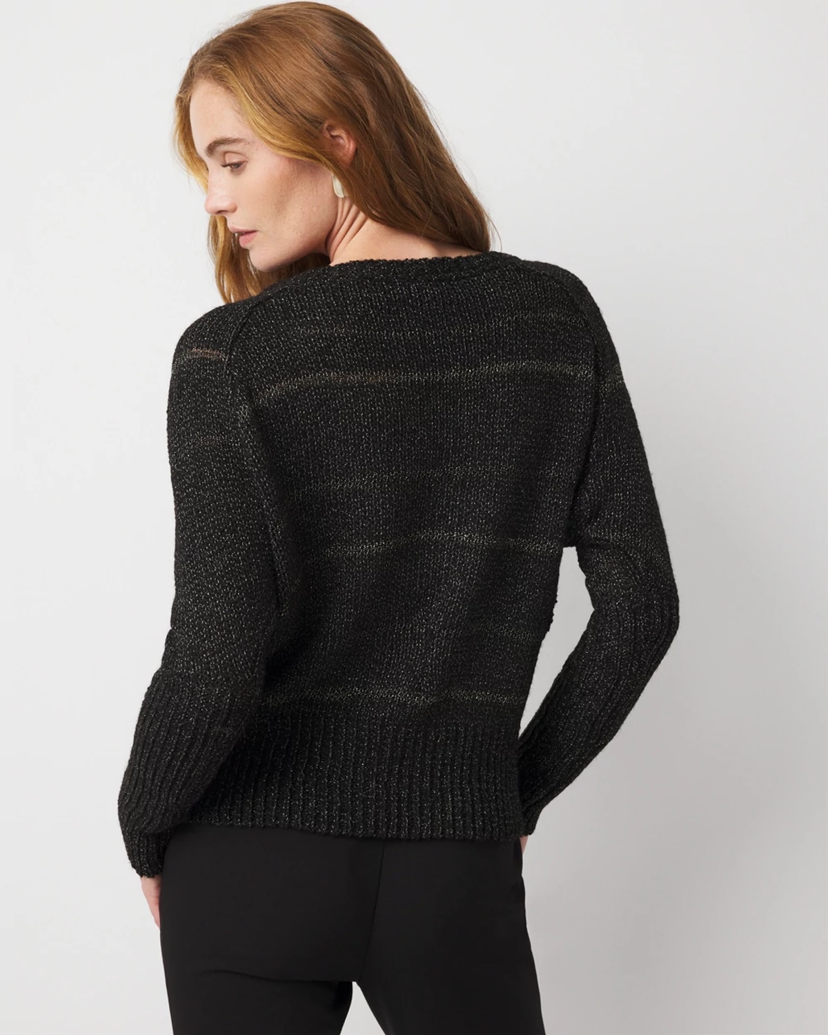 White House Black Market Metallic Dolman Pullover Sweater