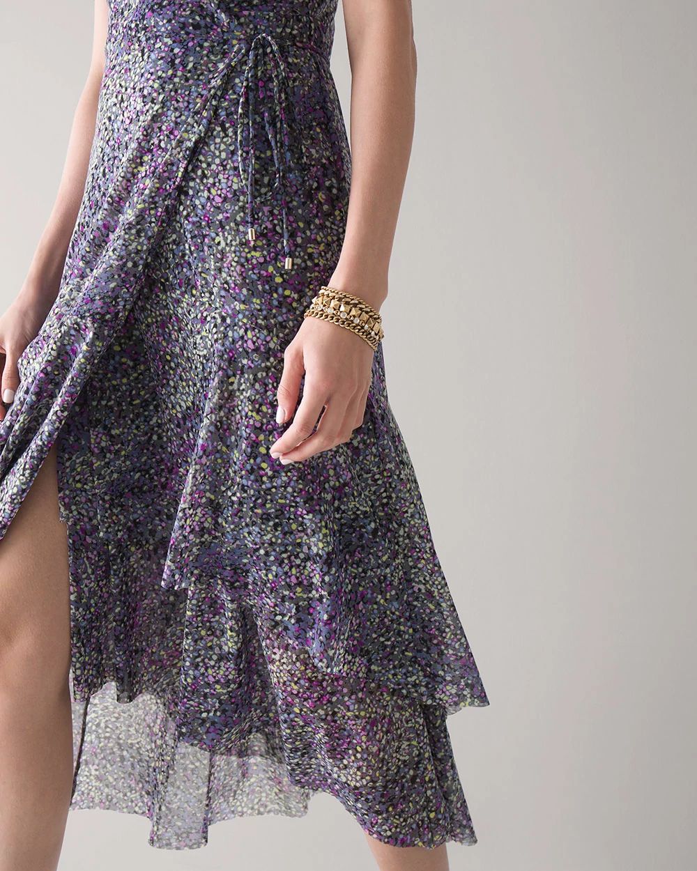 Petite Mesh Wrap Dress