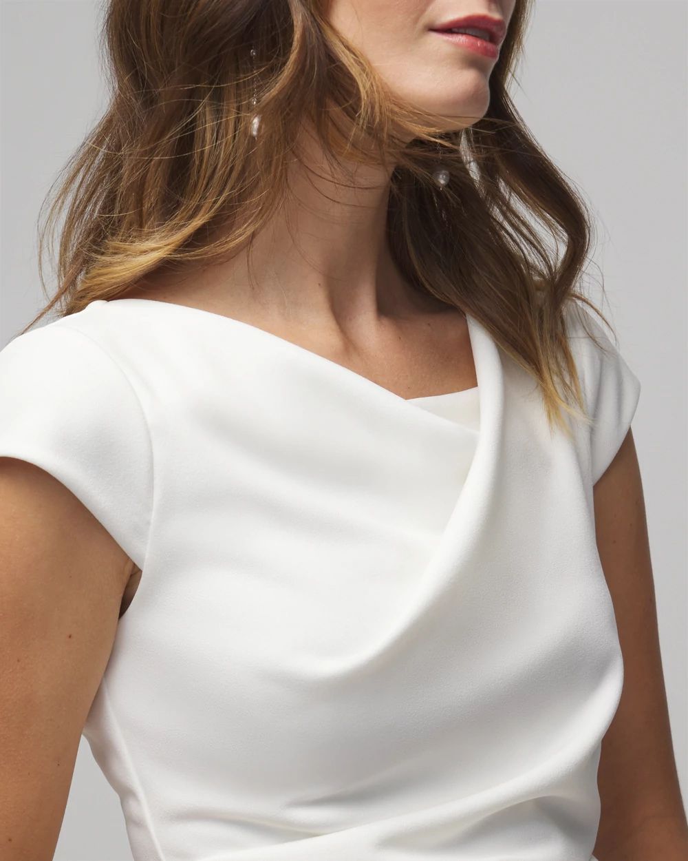 Cap Sleeve Draped Sheath Dress