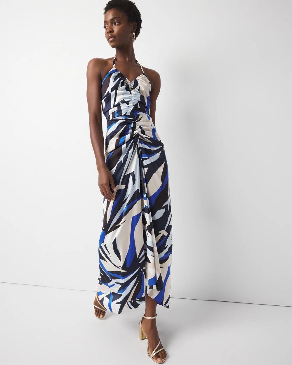 Satin Halter Maxi Dress