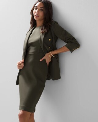 Luxe Stretch Sleeveless Button Detail Dress