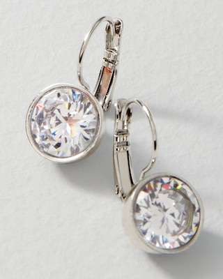 Clear Cubic Zirconia Drop Earrings click to view larger image.