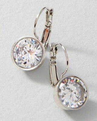 Clear Cubic Zirconia Drop Earrings