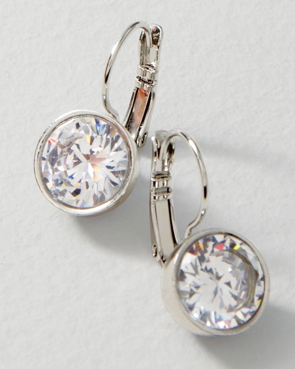 Clear Cubic Zirconia Drop Earrings