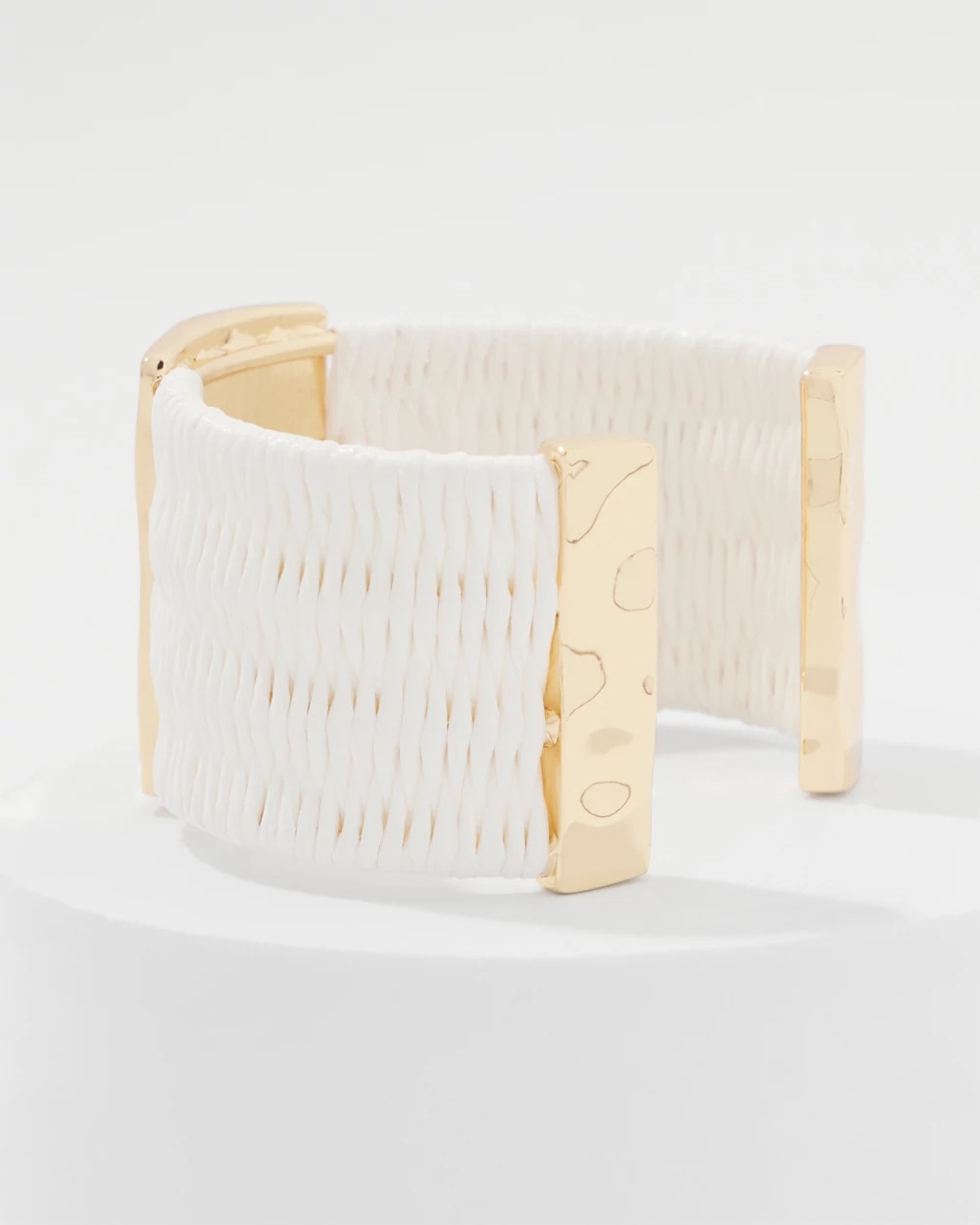 Ecru Raffia + Gold Cuff - image 4