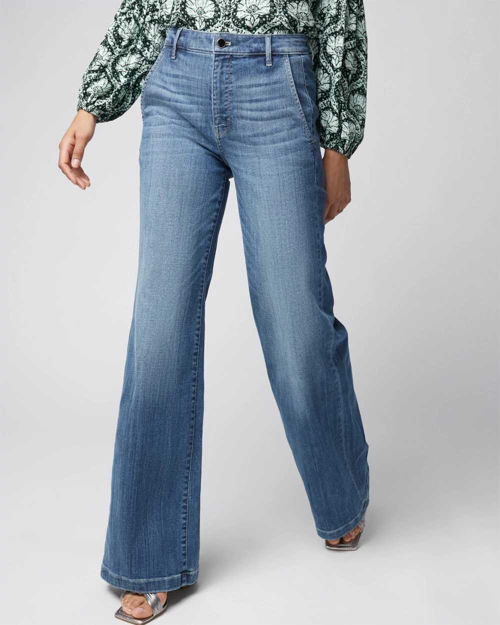 Extra High-Rise Everyday Soft Denim  Wide Leg Trouser Jeans click to view larger image.