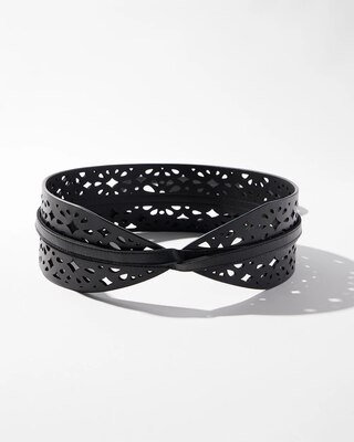 Black Cut Out Obi Belt