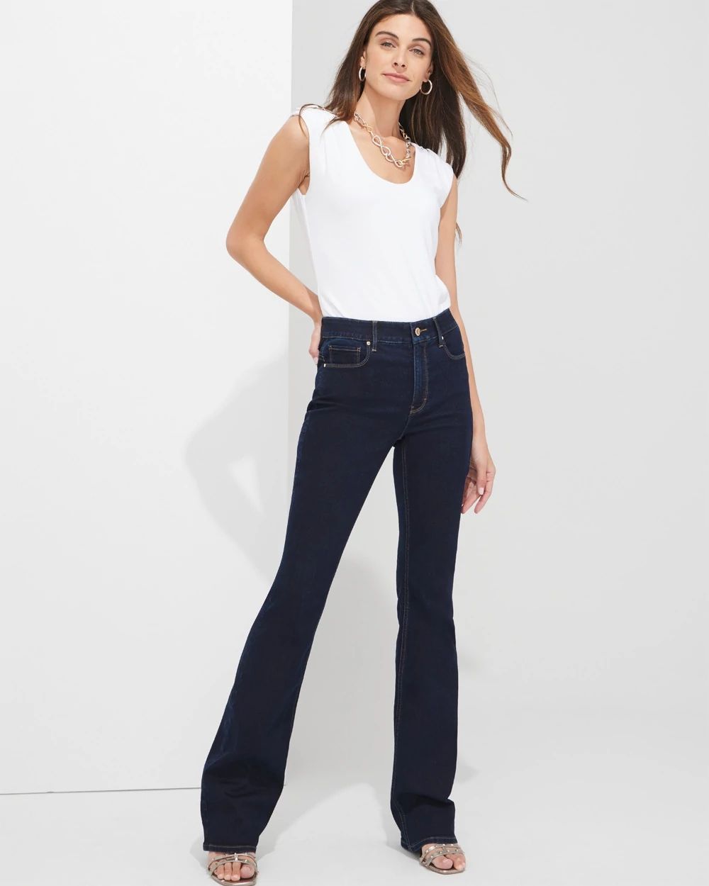 Outlet WHBM High Rise Skinny Flare Jeans
