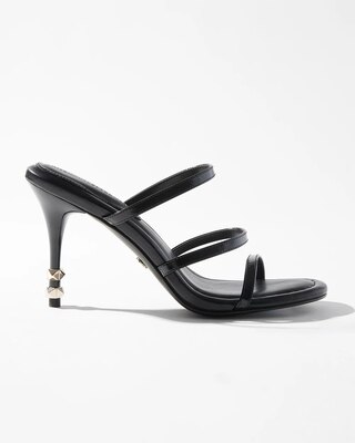 Studded 3-Strap High Heel Sandal