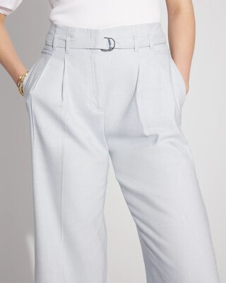 Denim-Look Wide-Leg Cropped Pant click to view larger image.