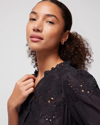 Embroidered Voile Blouse